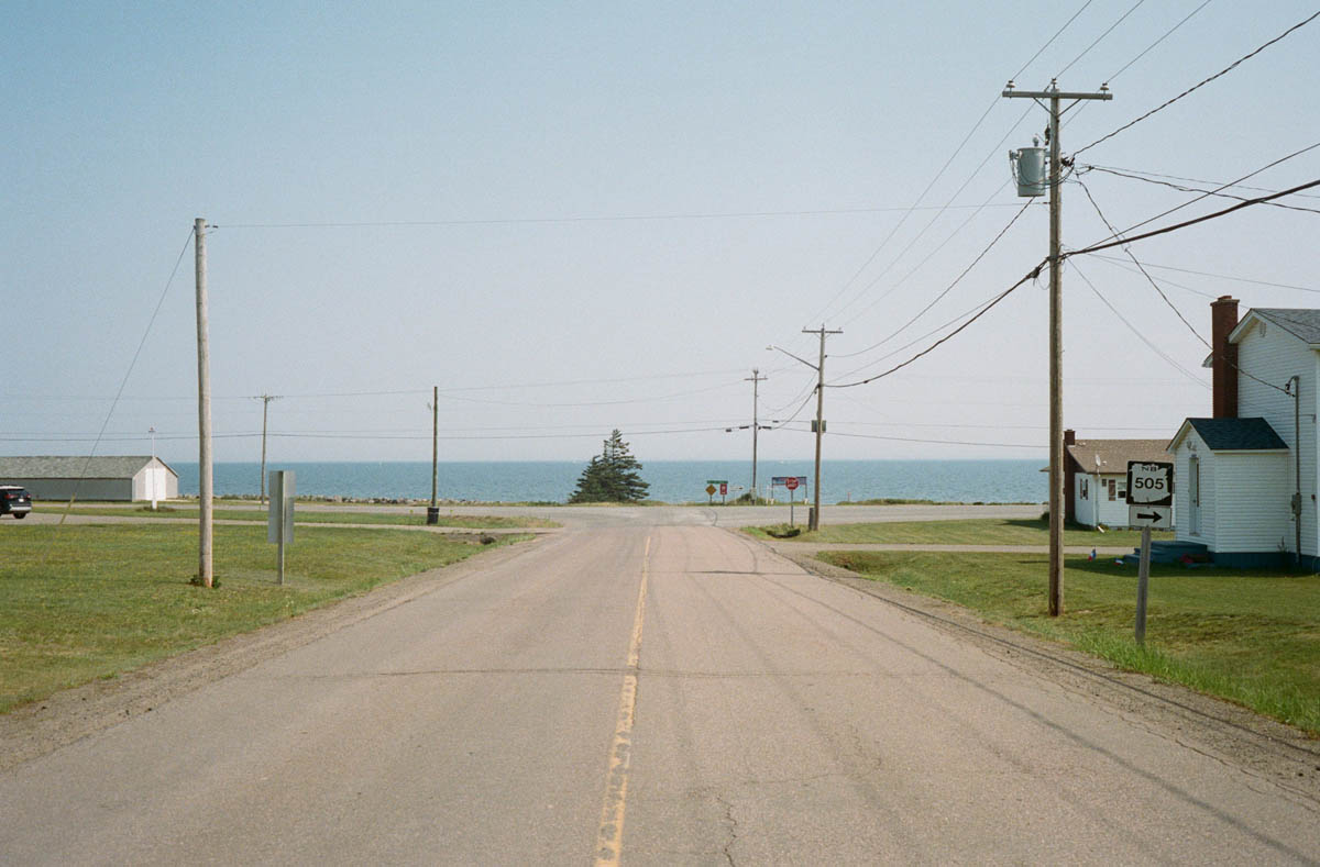 Colour coast photo with long road