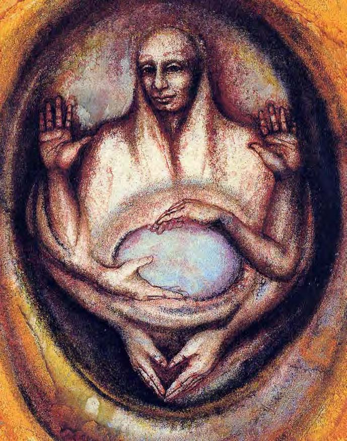 Figure holding an egg