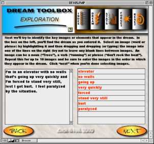 Dream Toolbox screen